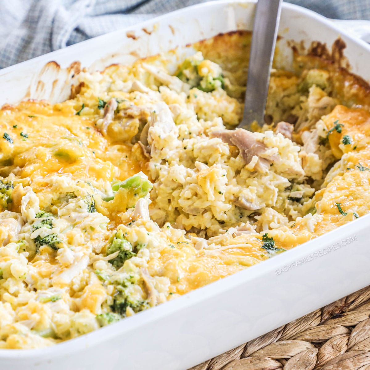 Cheesy Broccoli Chicken Rice Casserole
