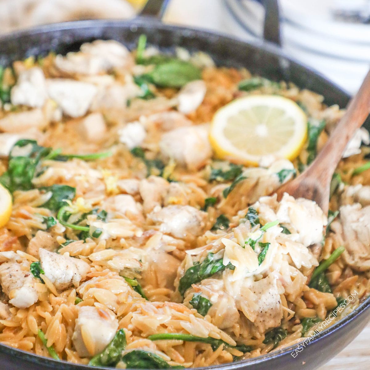 Creamy Lemon Orzo with Chicken